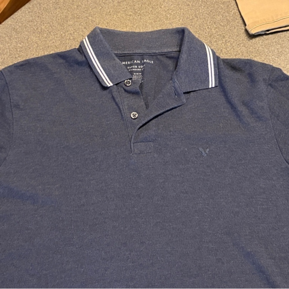 American Eagle Outfitters Men's Navy Polo Shirt